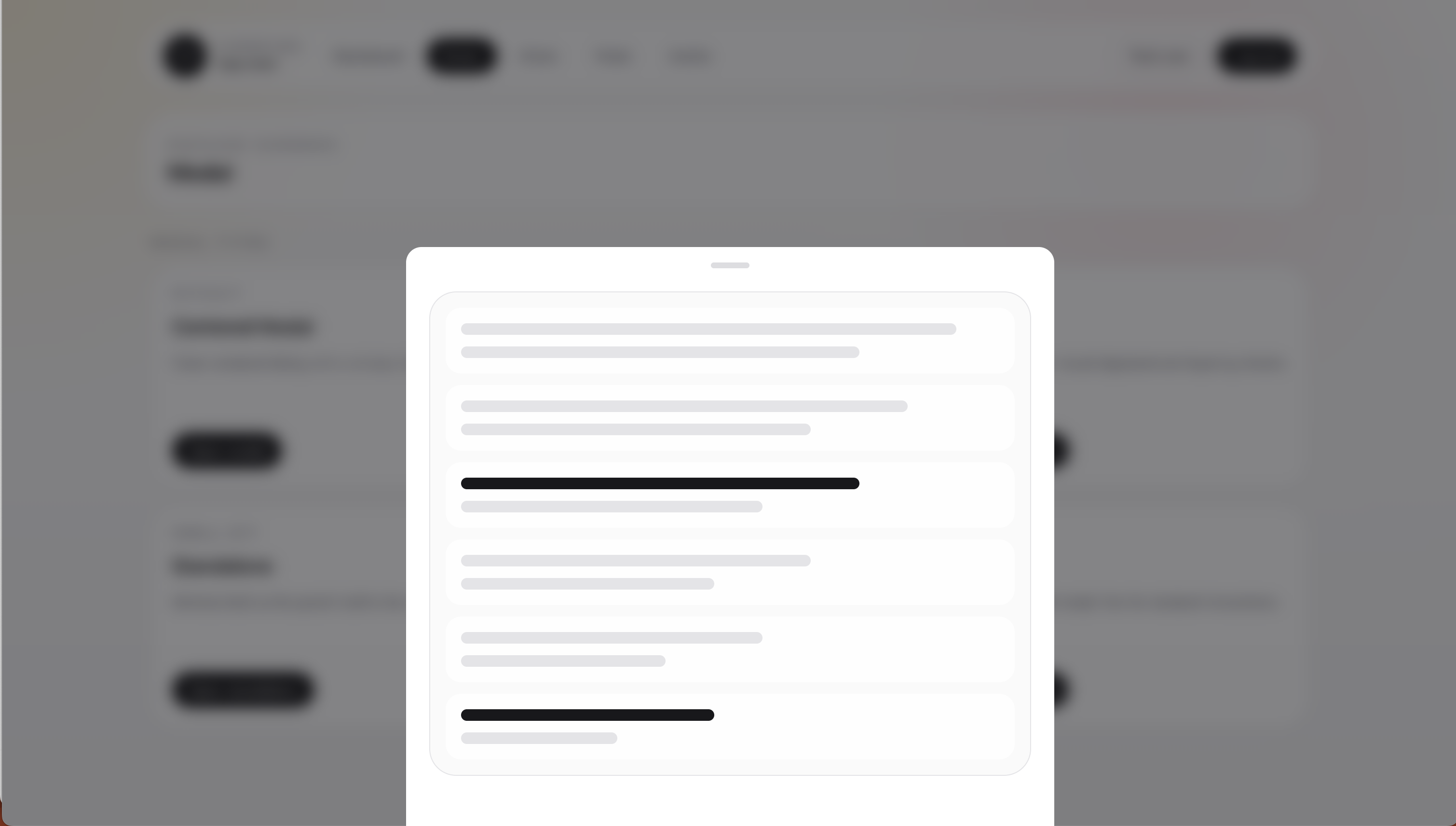 Corepine Modal bottom sheet placement