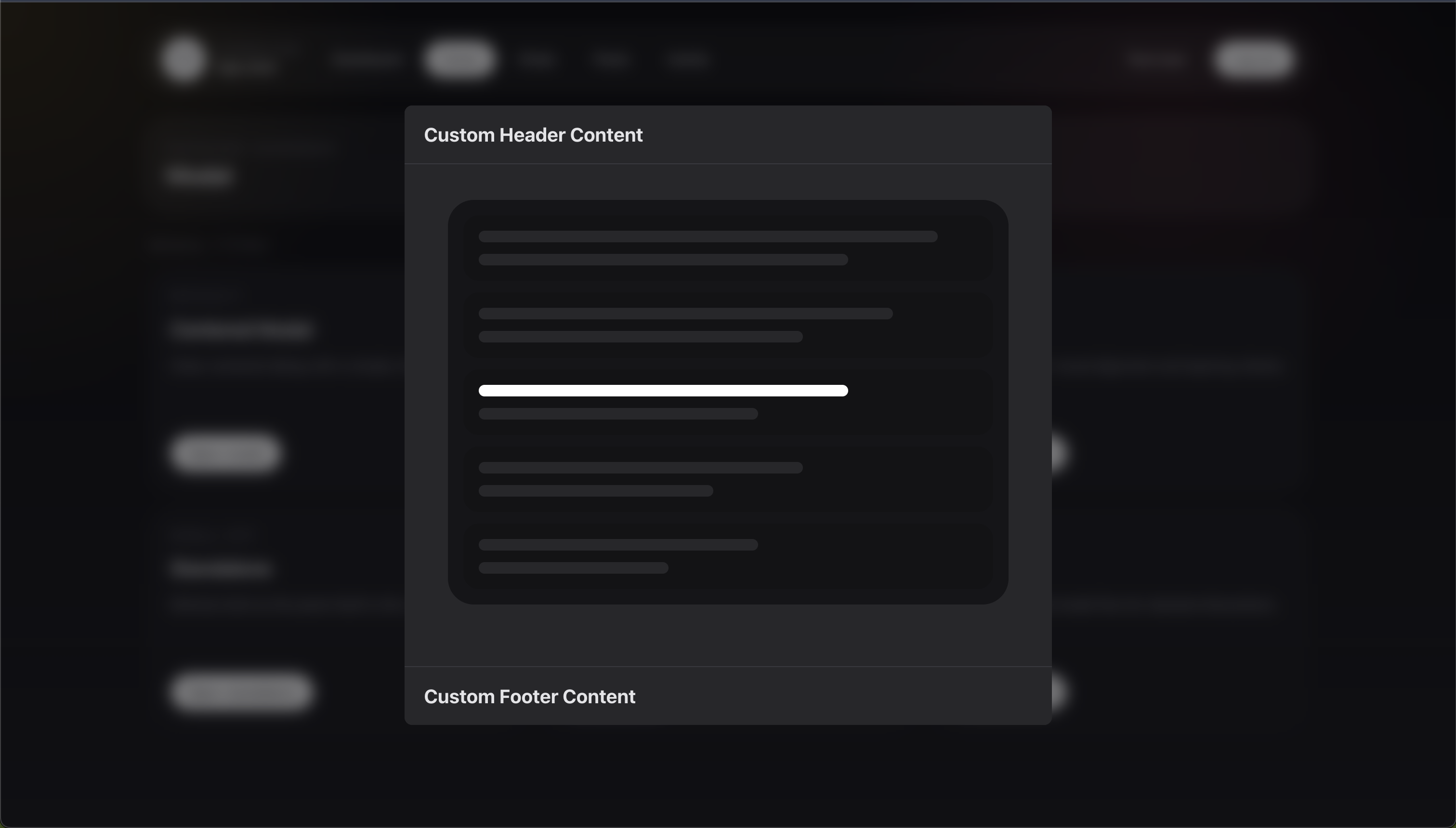 Corepine Modal dialog with a custom header and footer