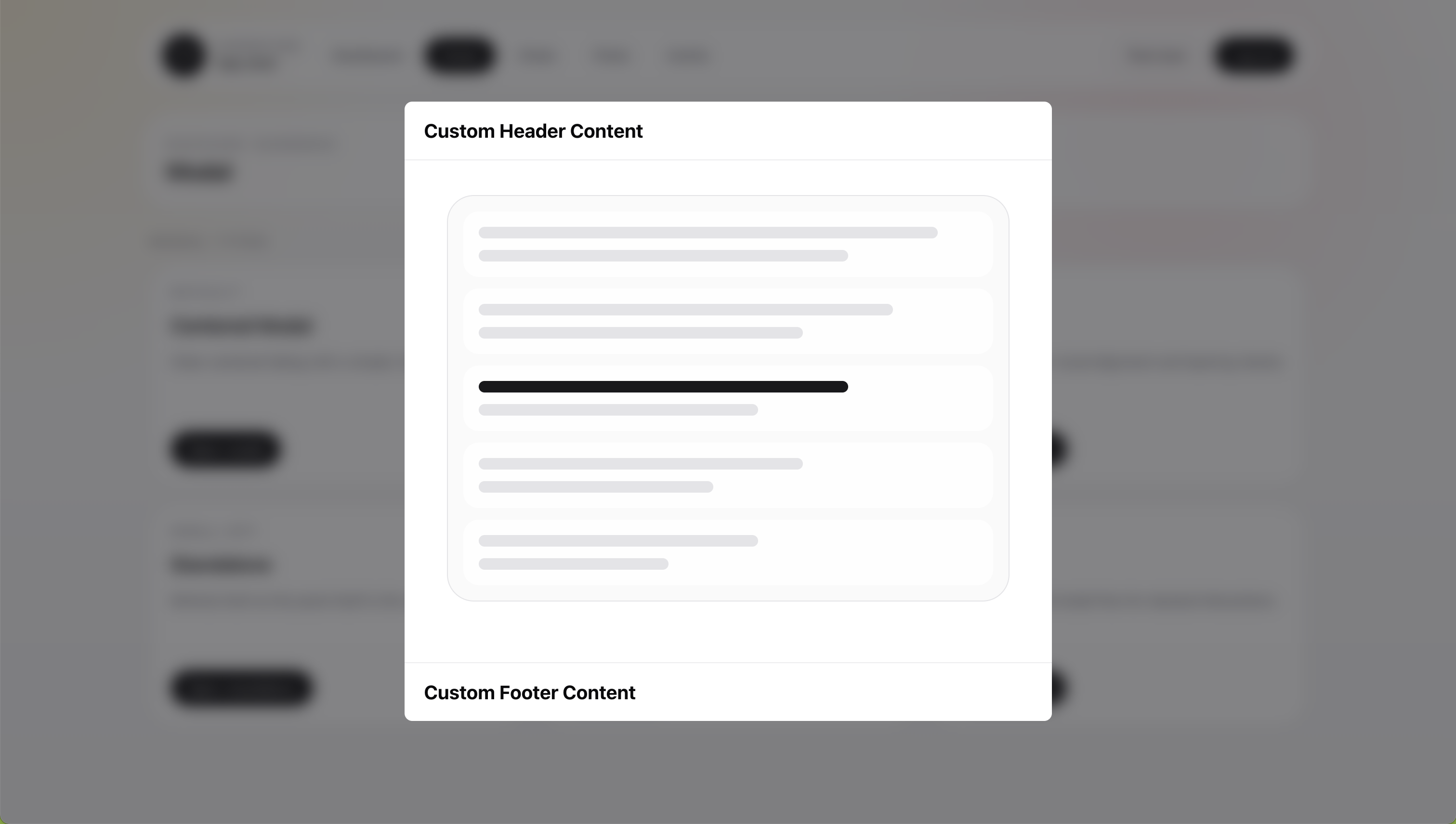 Corepine Modal dialog with a custom header and footer