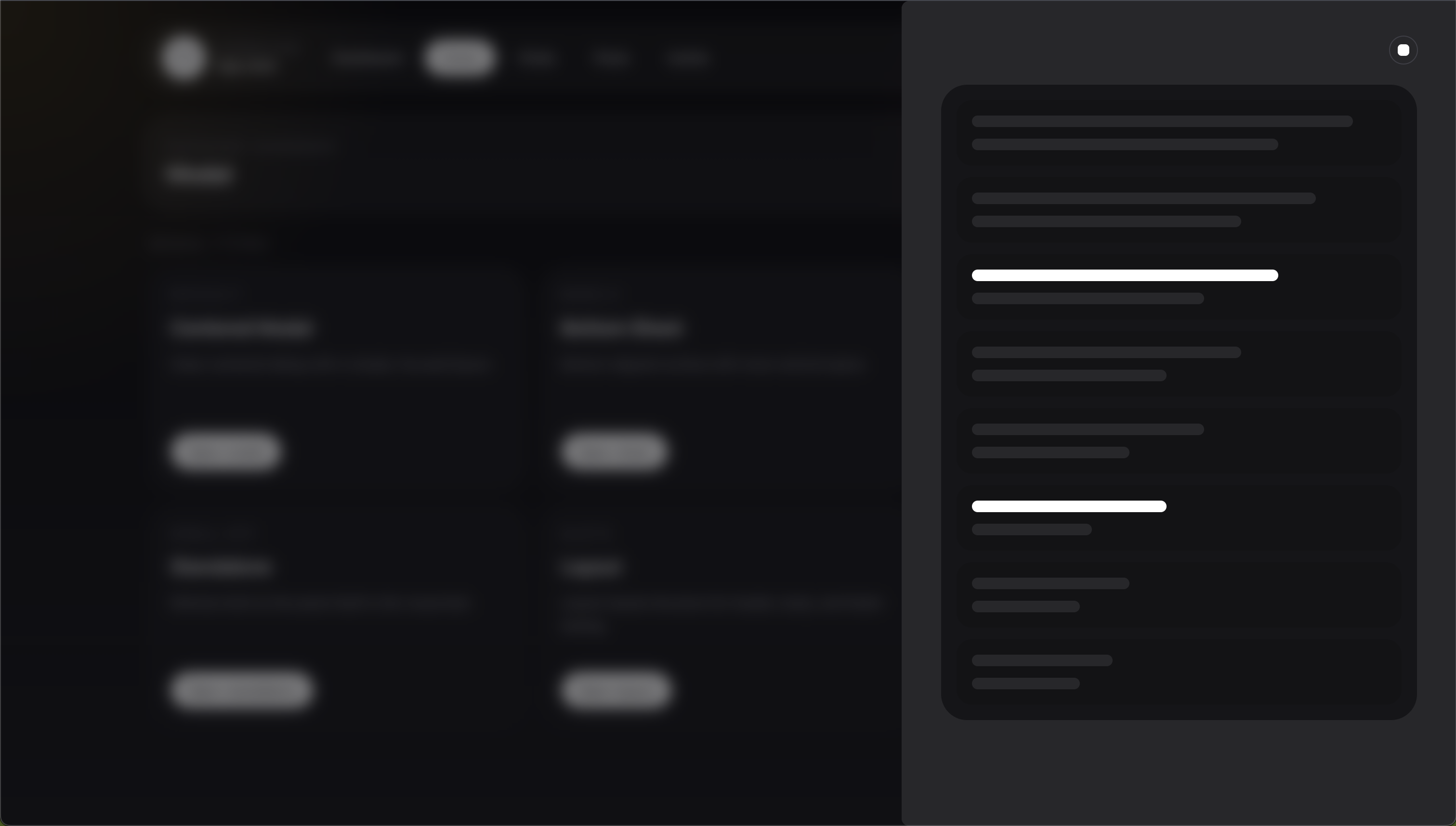 Corepine Modal right drawer placement