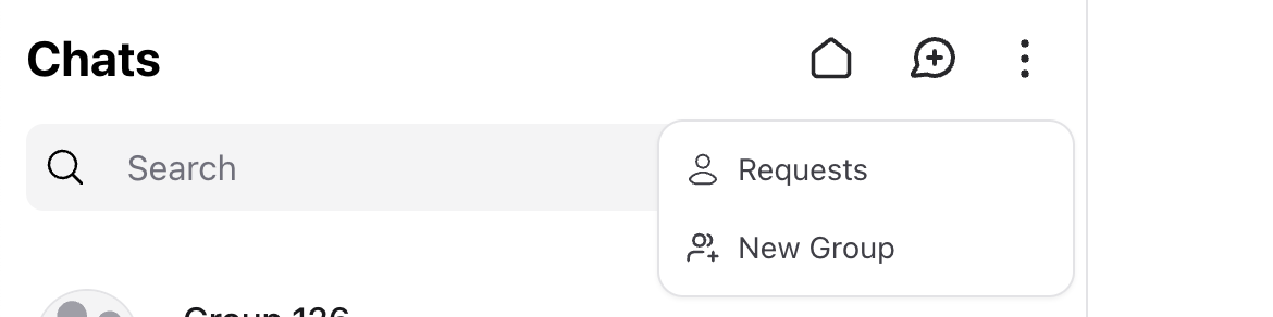 Wirechat action menu inside a conversation panel