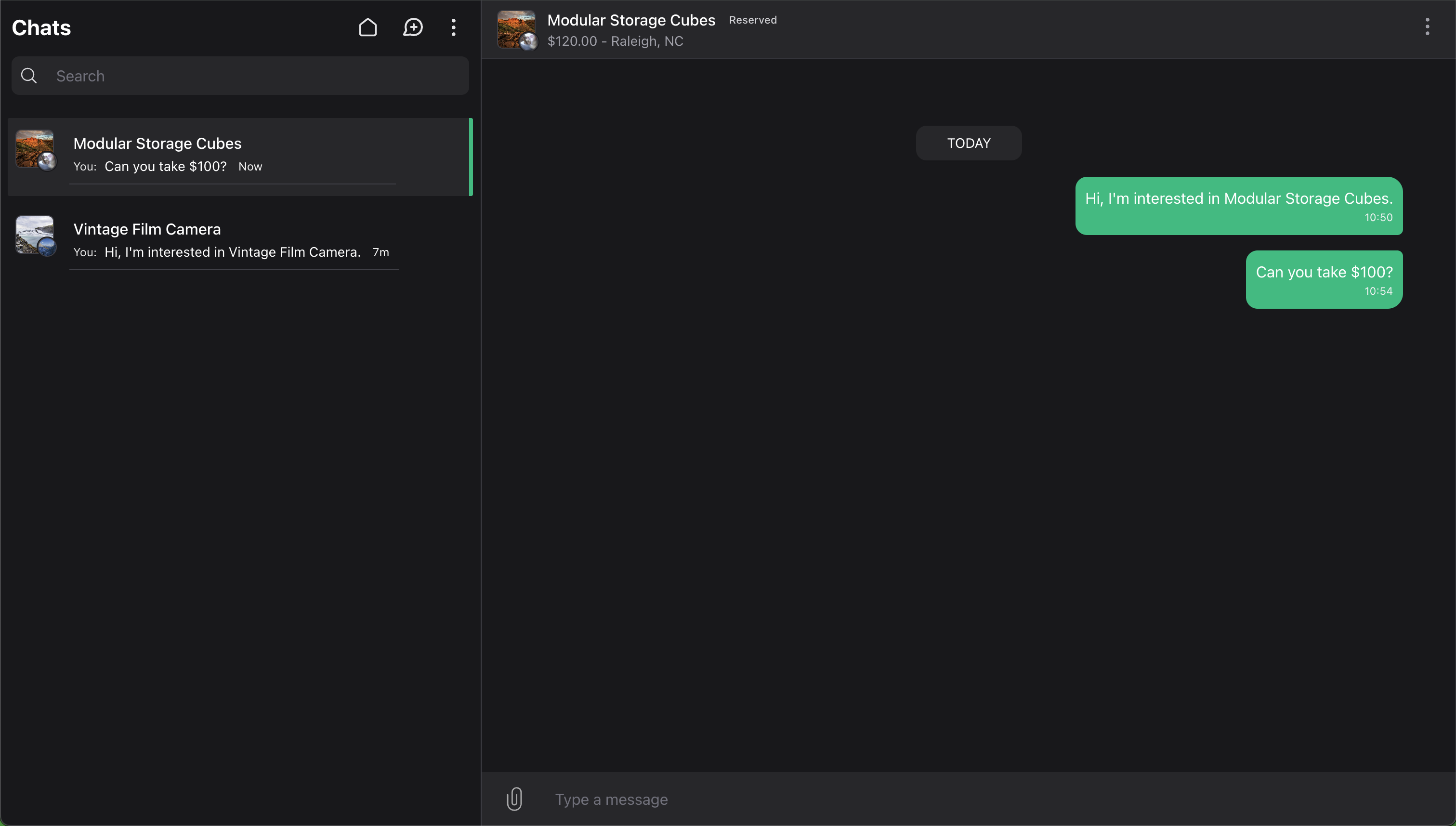 Wirechat conversation context panel linked to an application record
