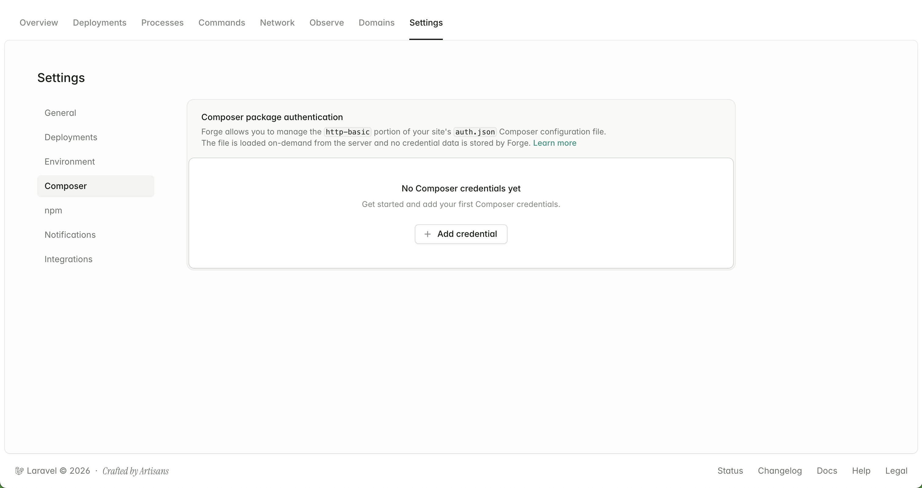 Laravel Forge environment secrets for Wirechat Pro