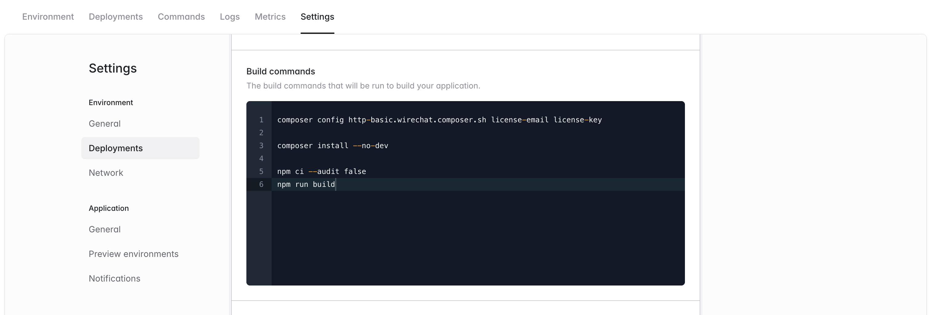 Laravel Cloud secrets configured for Wirechat Pro