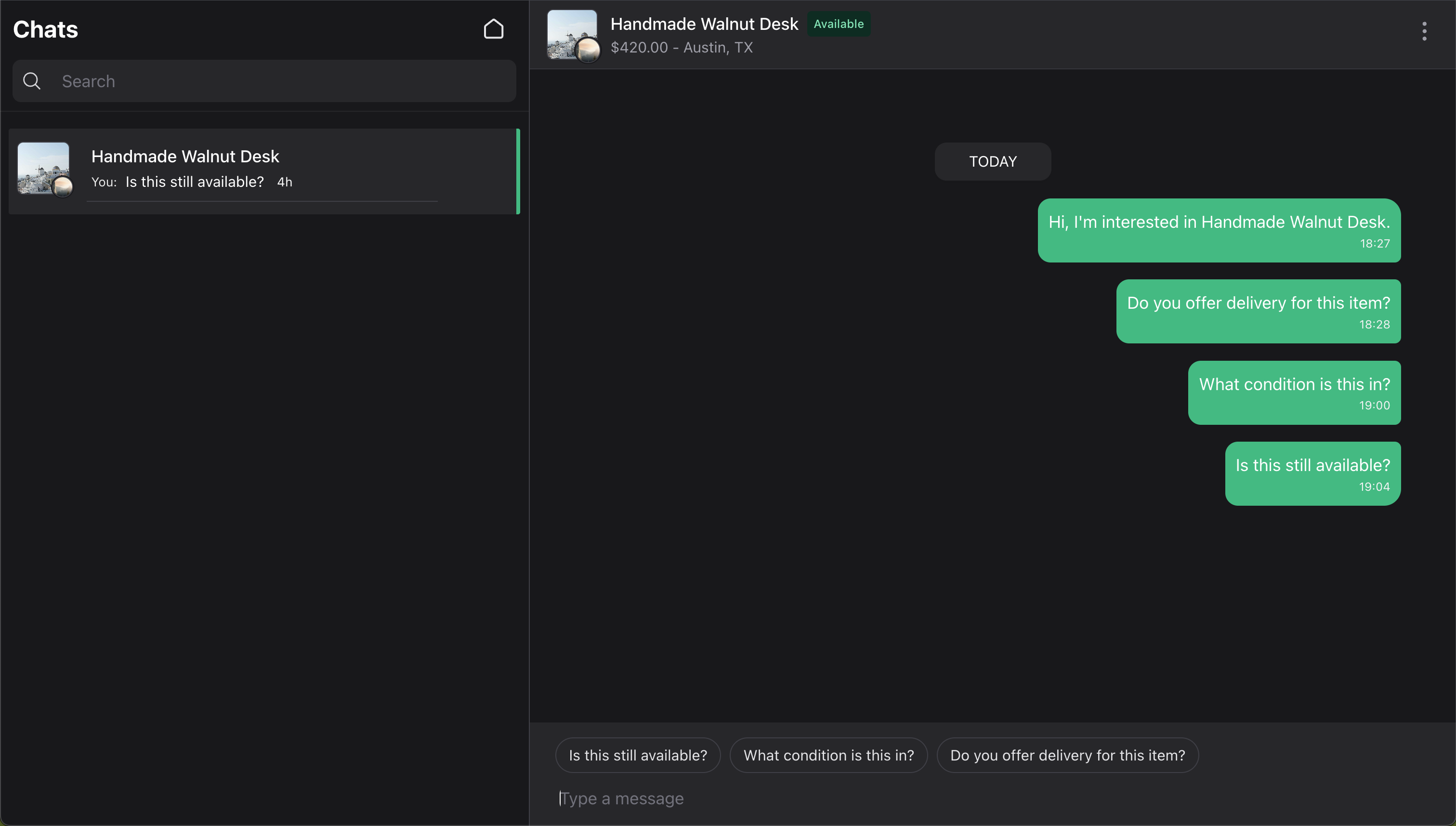 Wirechat suggested messages